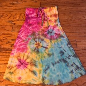 Tye dye mid length skirt